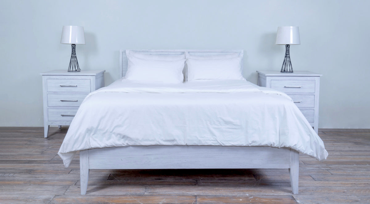 Caribbean Queen Size Bed Wooden Panel Headboard