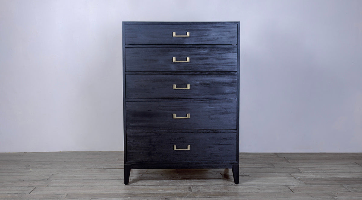 Campaign Tall Chest 5 drawers