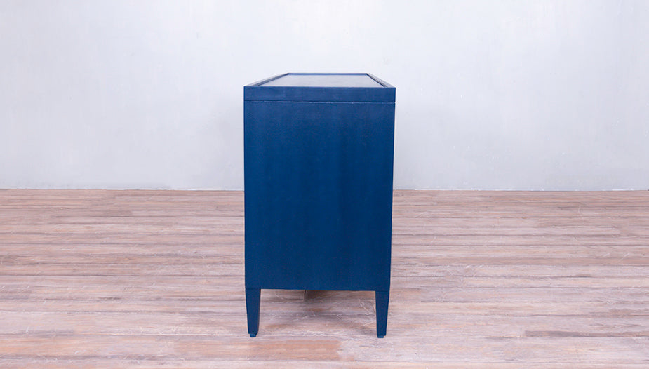 Dresser with 6 drawers -True Navy -Faux Belgian Linen – Marie Albert Home