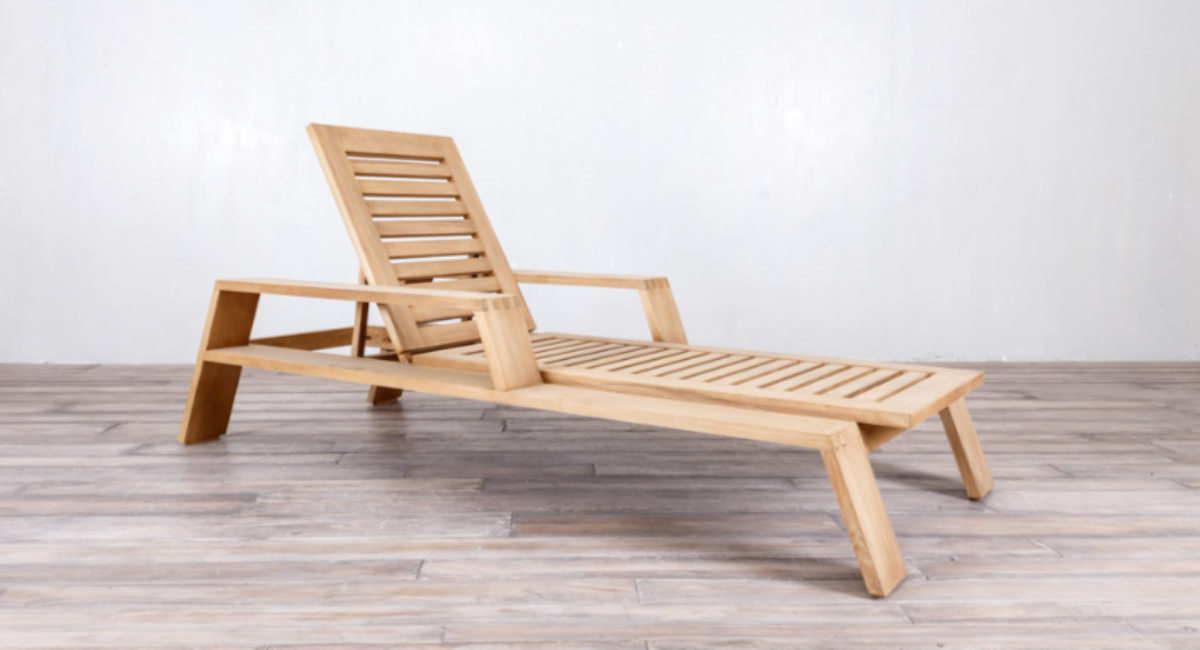 Desert Modern Wood Club Lounger