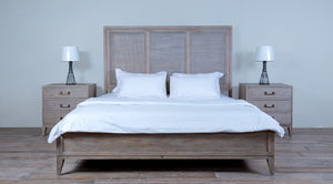 Campaign Bed King Cane Headboard