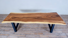 Load image into Gallery viewer, Live Edge Rectangular Dining Table 10ft Aluminium Base