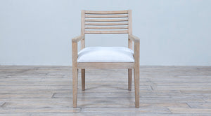 Rendezvous Arm Chair upholstered seat with Slats back