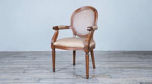 Louis XVI Oval Back Arm Chair No Carving