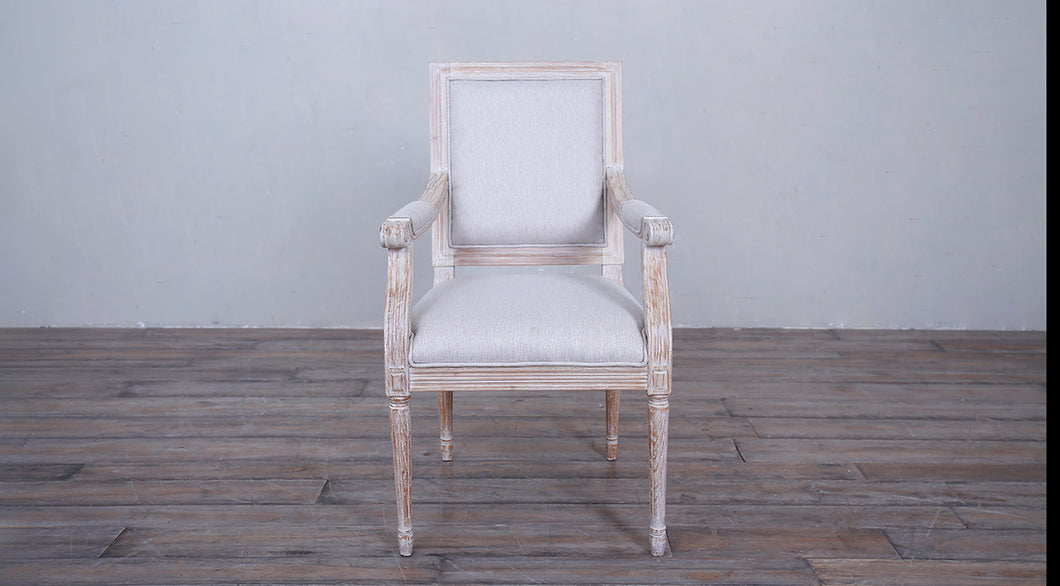 Vintage French Square Arm Chair