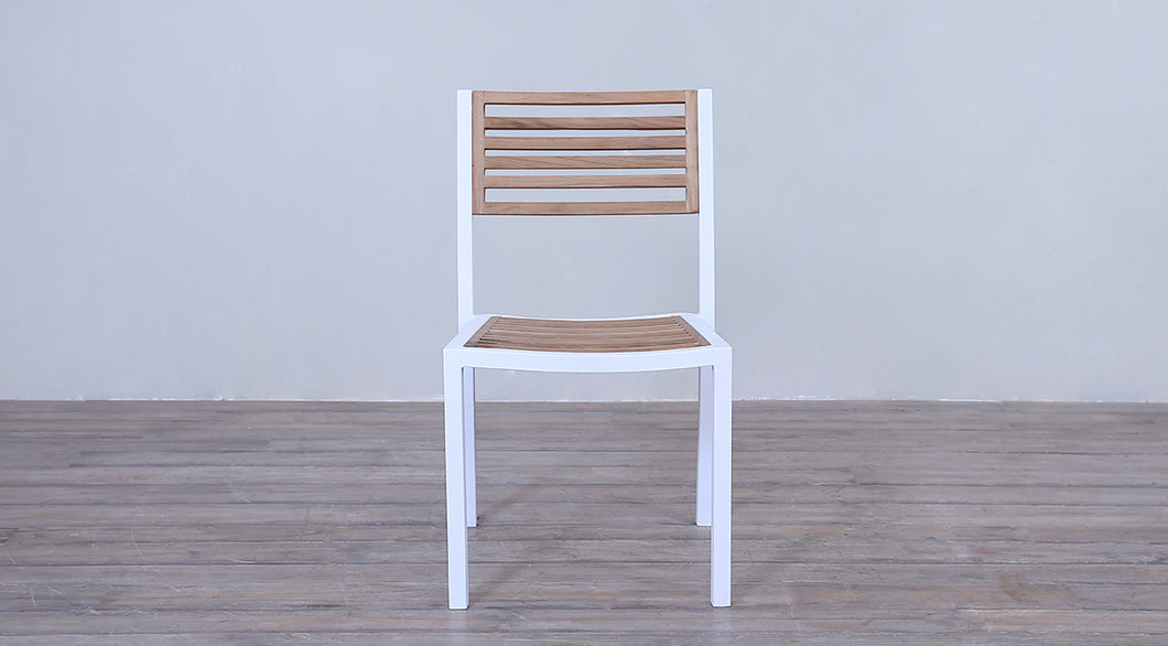 Avalon Side Chair White Powder Coated - Small Slat