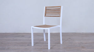 Avalon Side Chair White Powder Coated - Small Slat