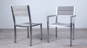 Avalon Arm Chair Stainless Steel - Large Slat