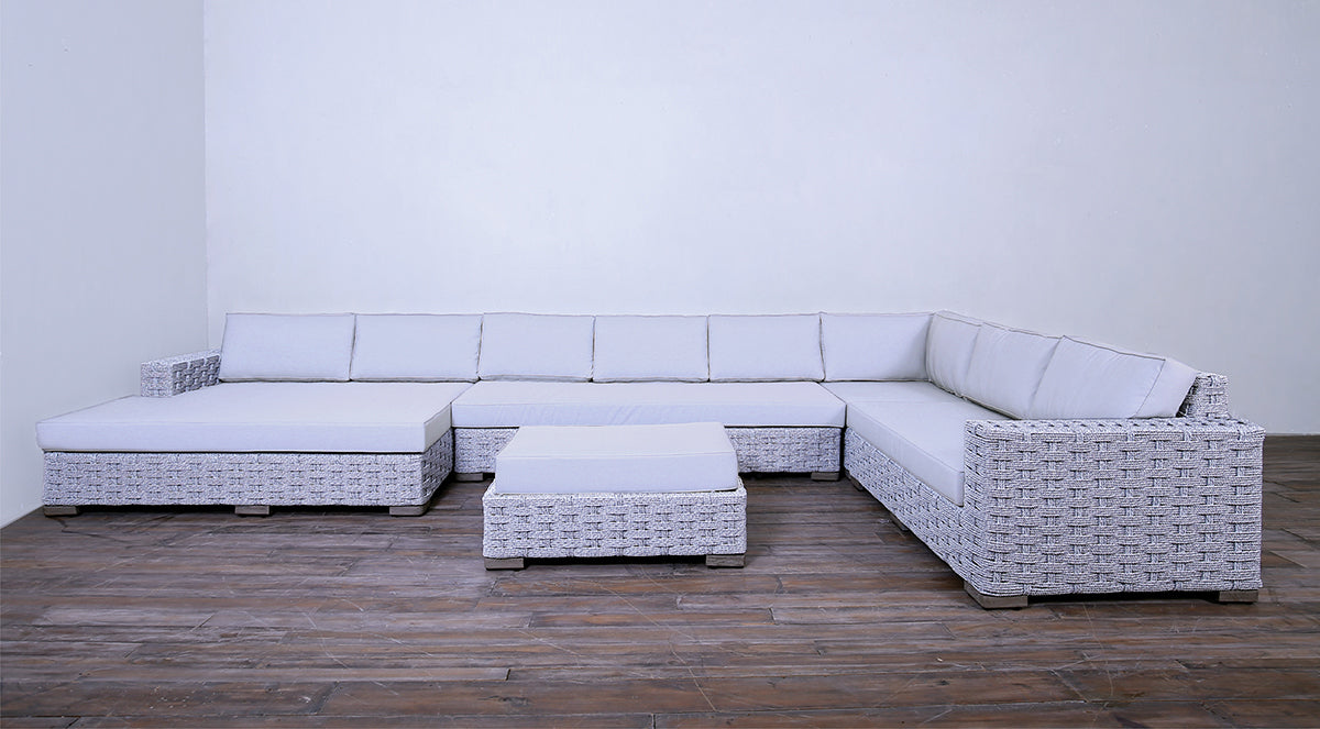 Rutherford Sectional Chaise - Rope Twist Off White