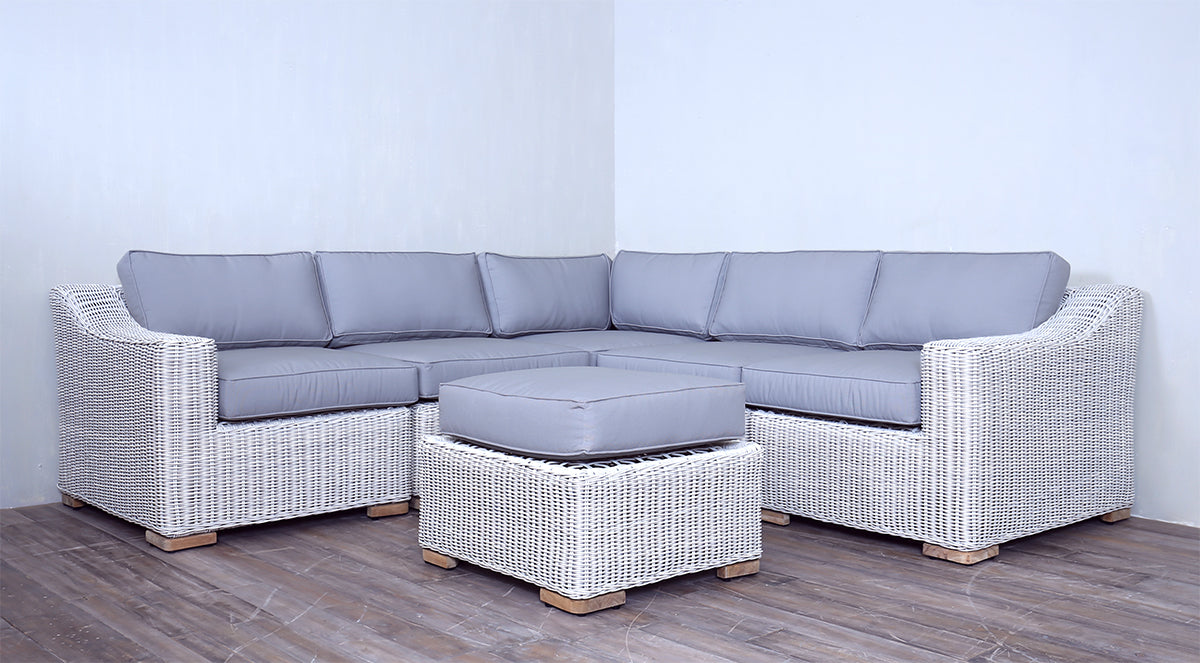 Provence Classic Sectional - Ivory Wash Round Core