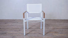 Load image into Gallery viewer, Avalon Arm Chair Batyline White Powder Coated Finish