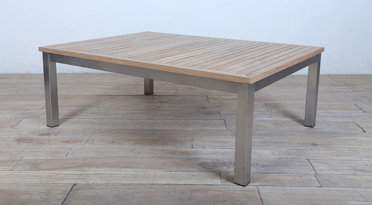 Avalon Coffee Table Finger Slat Polished Stainless