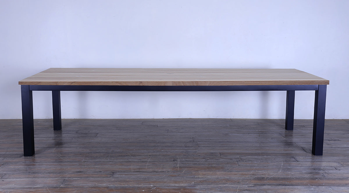 Avalon Dining Table Horizontal Slats Black Ebony Finish