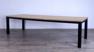 Avalon Dining Table Horizontal Slats Black Ebony Finish