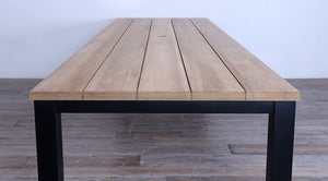 Avalon Dining Table Horizontal Slats Black Ebony Finish