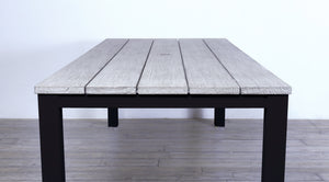 Avalon Dining Table Horizontal Slats Black Ebony Finish