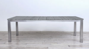 Avalon Dining Table Vertical Slats Stainless Steel