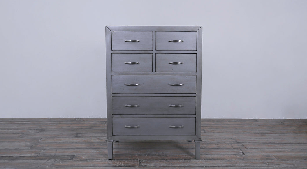 Bleecker Street Chest 7 Drawers - Metal Silver