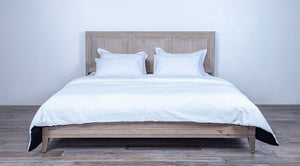 Campaign Bed King Wooden Panel Lower Headboard