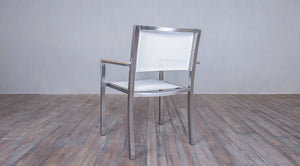 Avalon Arm Chair Batyline Stainless Steel