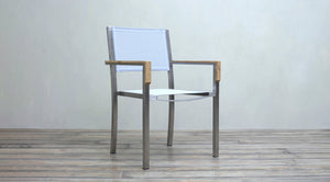 Avalon Arm Chair Batyline Stainless Steel