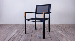 Avalon Arm Chair Batyline Black Ebony Finish