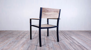 Avalon Arm Chair Large Slat Black Ebony Finish