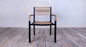 Avalon Arm Chair Small Slat Black Ebony Finish