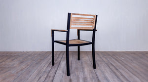 Avalon Arm Chair Small Slat Black Ebony Finish