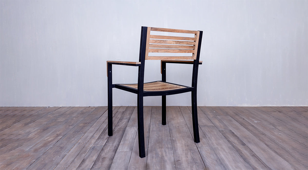 Avalon Arm Chair Small Slat Black Ebony Finish