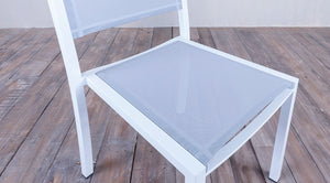 Avalon Side Chair Batyline White Powder Coated Finish