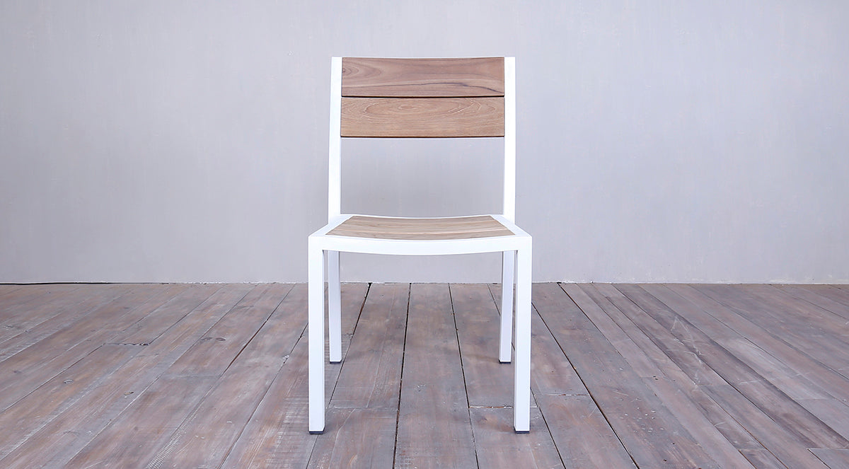 Avalon Side Chair White Powder Coated - Large Slat