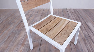 Avalon Side Chair White Powder Coated - Large Slat
