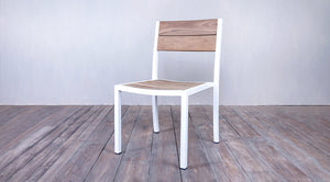 Avalon Side Chair White Powder Coated - Large Slat
