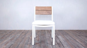Avalon Side Chair White Powder Coated - Large Slat