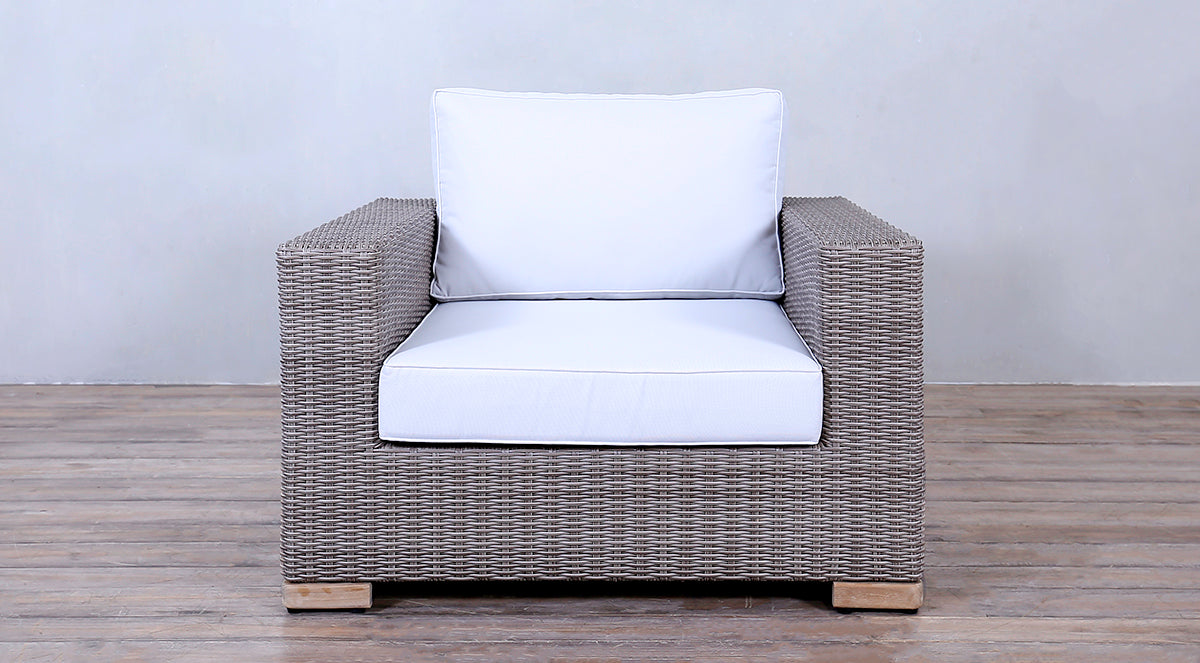 Rutherford Lounge Arm Chair - White koboo Half Round