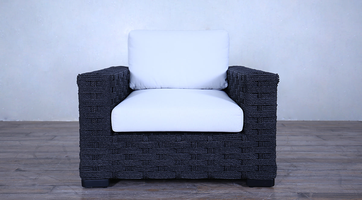 Rutherford Lounge Arm Chair - Rope Twist Black