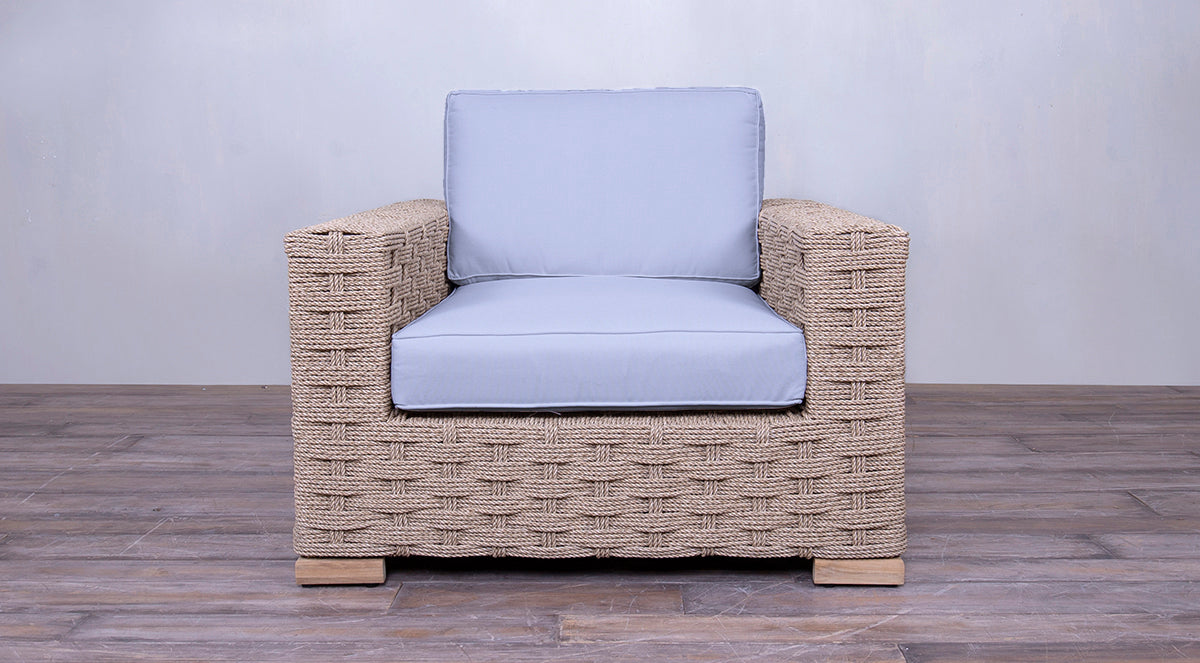Rutherford Lounge Arm Chair - Rope Twist Euro Ash