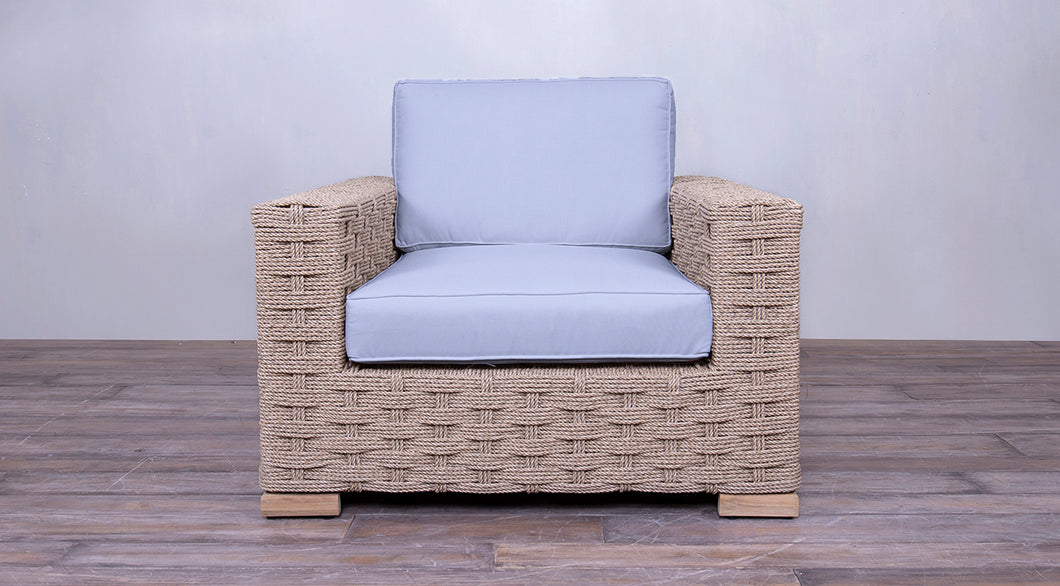 Rutherford Lounge Arm Chair - Rope Twist Euro Ash