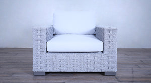 Rutherford Lounge Arm Chair Rope Twist Off White