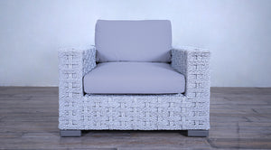 Rutherford Lounge Arm Chair Rope Twist Off White