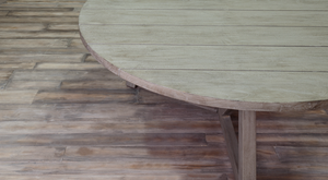 Rafter Teak Round Dining Table 60" - Outdoor