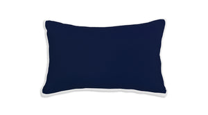 Navy Blue Pillow with White Piping