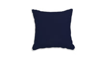 Load image into Gallery viewer, Navy Blue Pillow with White Piping