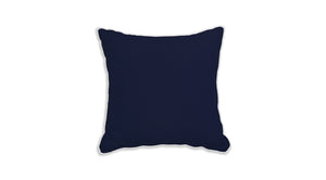 Navy Blue Pillow with White Piping