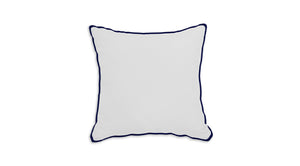 White Pillow with Navy Blue Piping