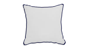 White Pillow with Navy Blue Piping
