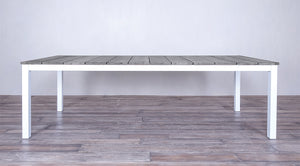 Avalon Dining Table Vertical Slats in White Sand