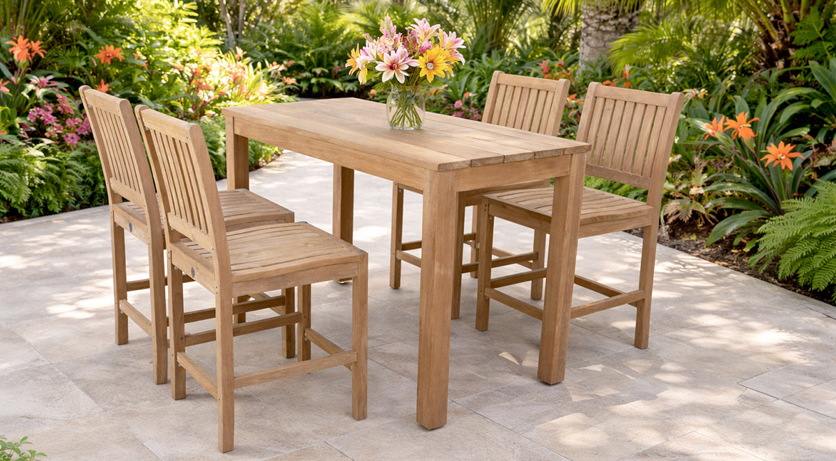 Avalon Wooden Bar Dining Table 5ft