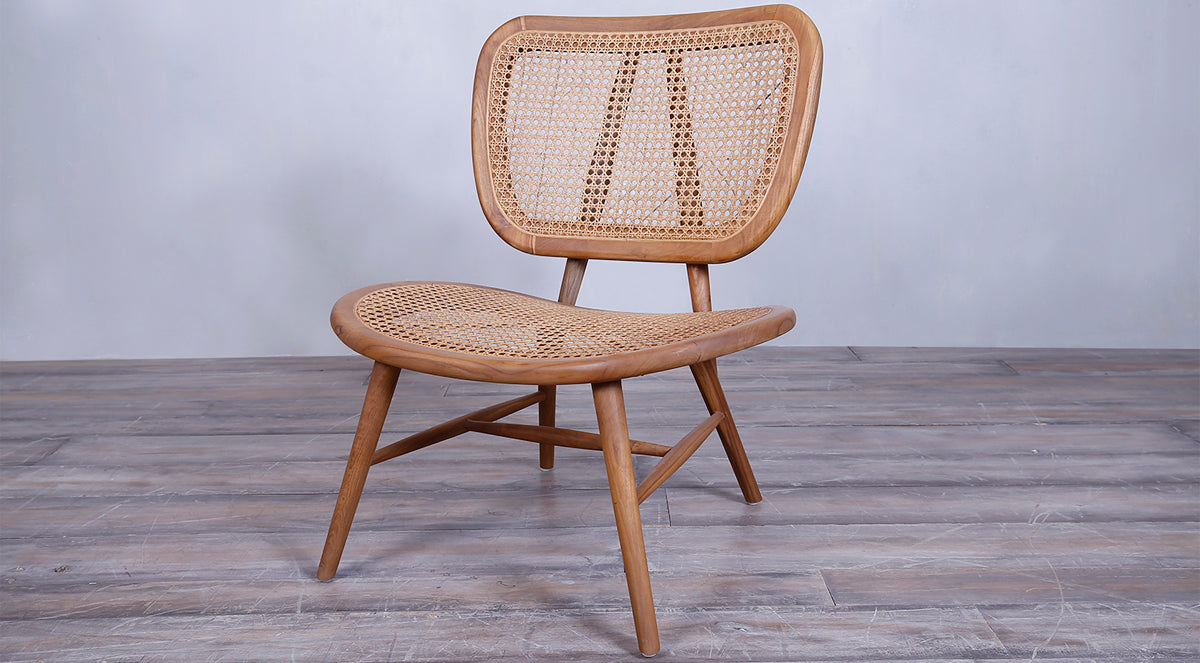 Saddle Seat Side Chair With Rattan